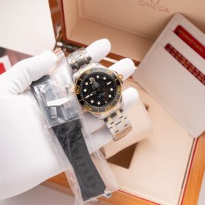 Omega Replica Watch Seamaster Demi Gold Black Dial VS Factory Demi Gold 42mm
